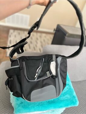 Pet Carrier Backpack - Black and Light Gray - Comfortable Travel Tote for Dogs